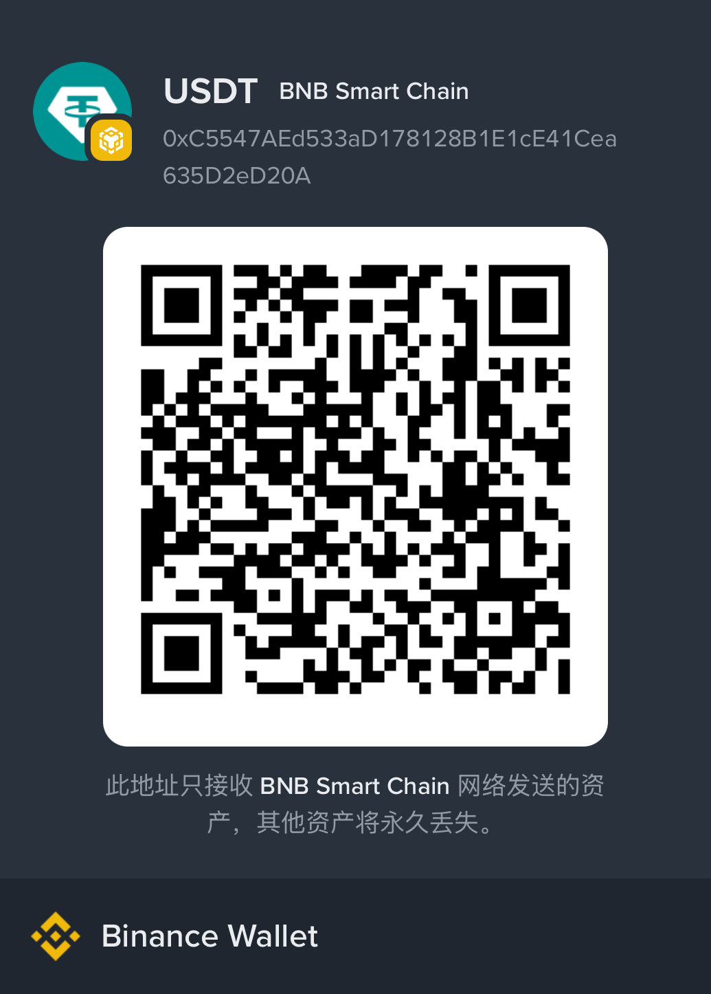 USDT BNB Smart Chain 收款二维码